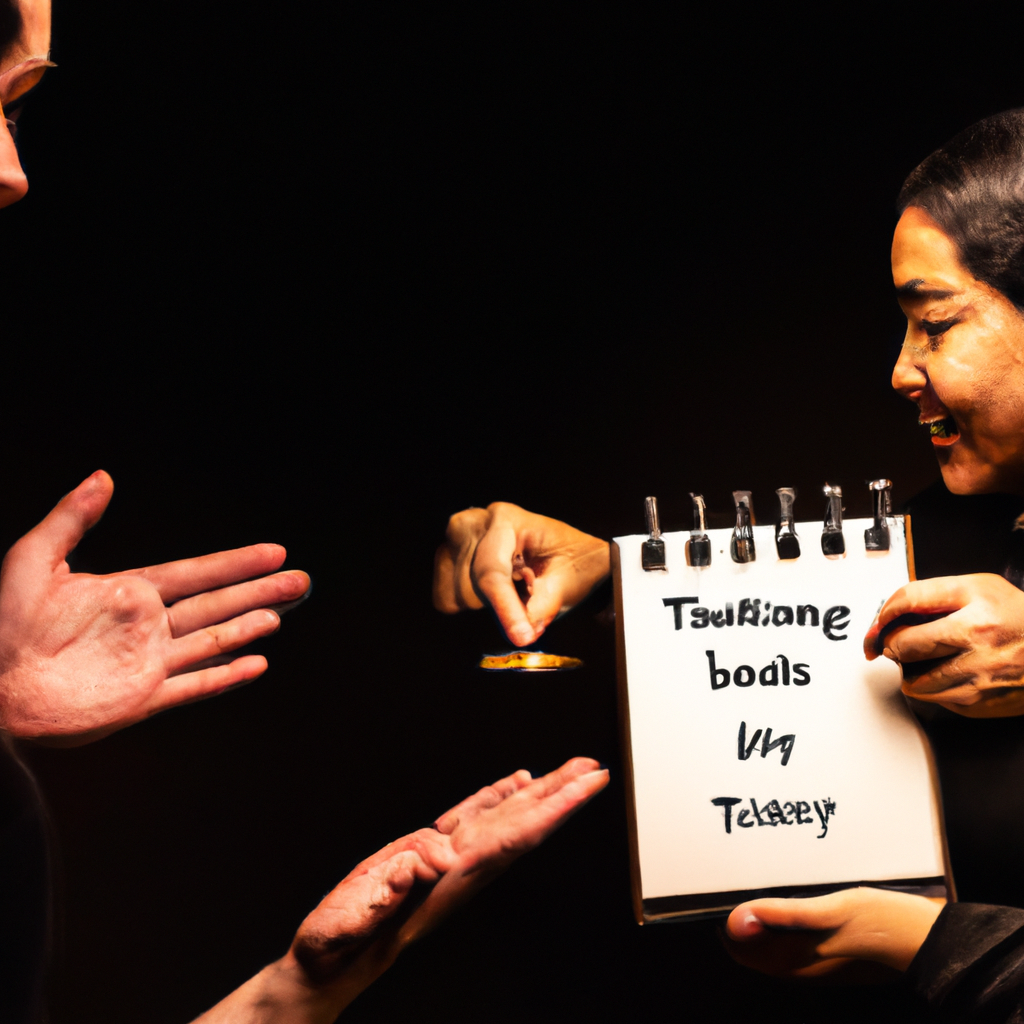 Coach giving precise feedback to a participant with a notebook and timer visible