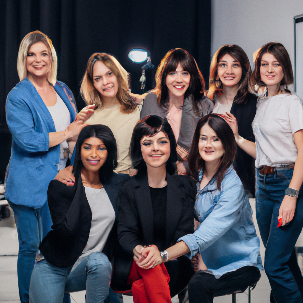A Synvario improv workshop with smiling participants practicing listening drills in a bright studio